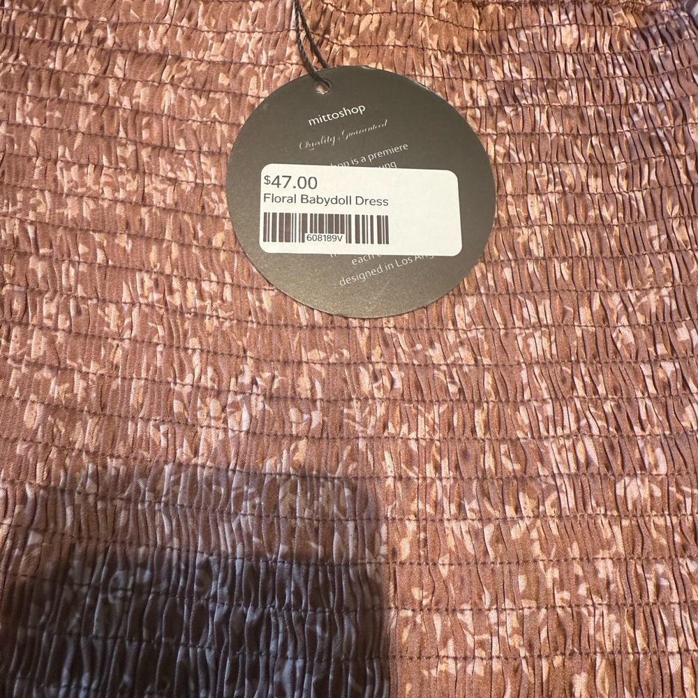 mittoshop Dusty Rose Floral Smocked Midi Dress - Picture 4 of 4